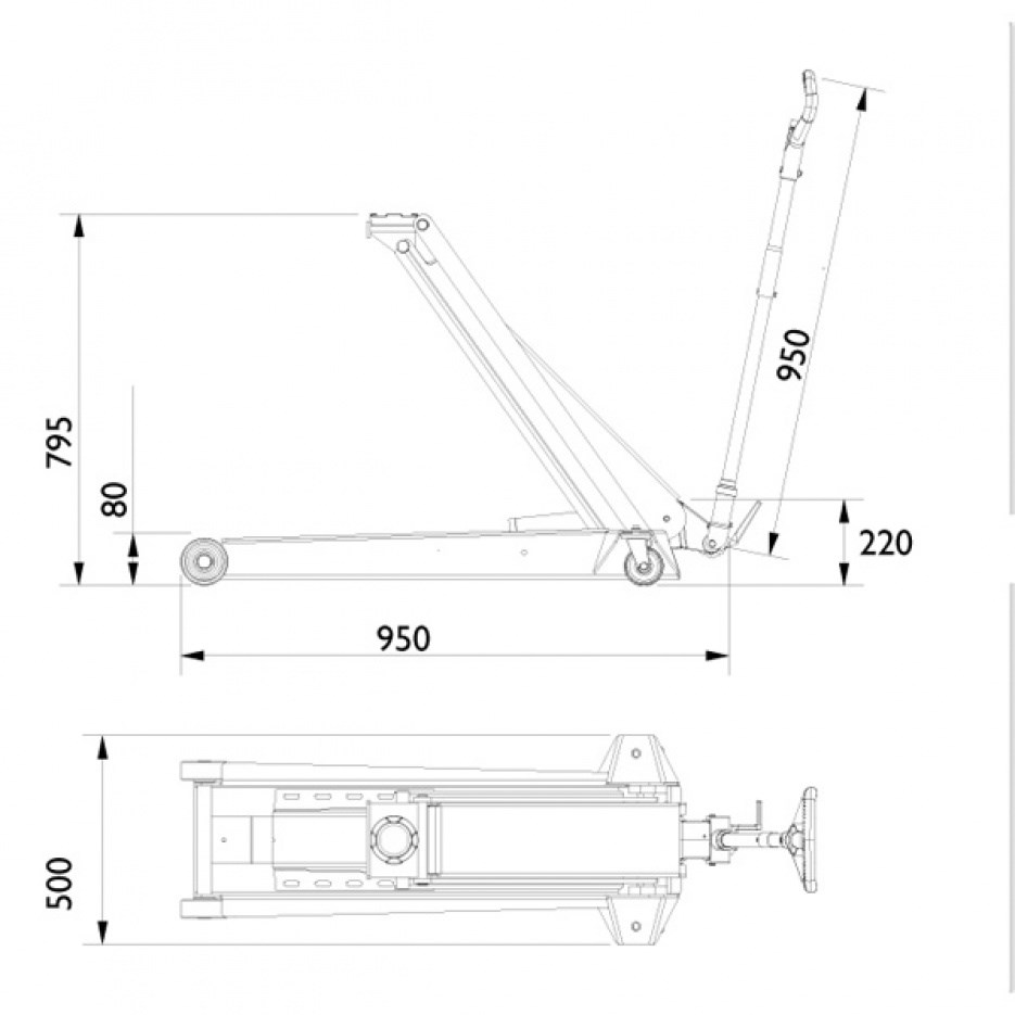 Домкрат подкатной г/п 2т DK20HLQ